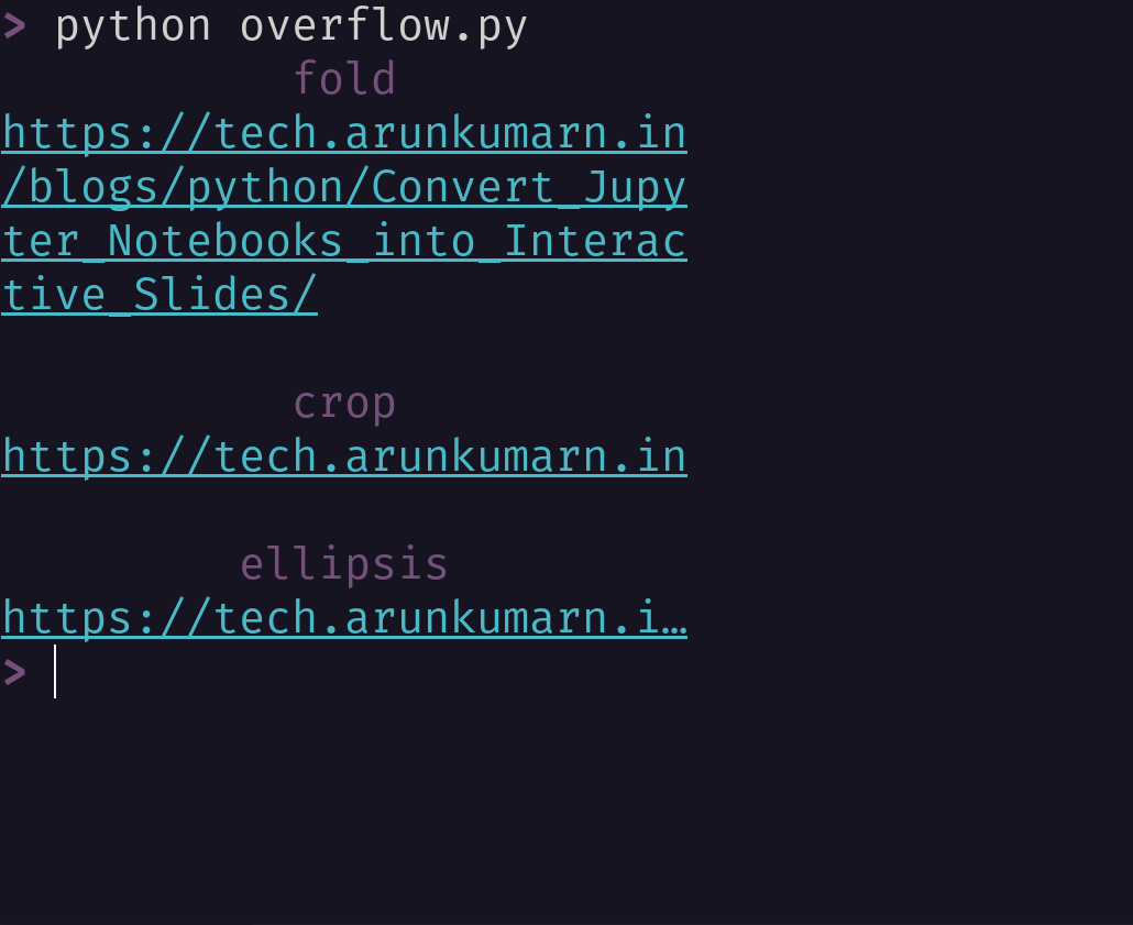 overflow